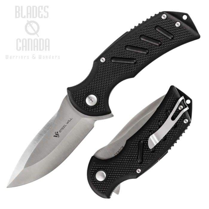 Steel Will Censor Flipper Folding Knife, D2 Steel, FRN Black, F13-A1